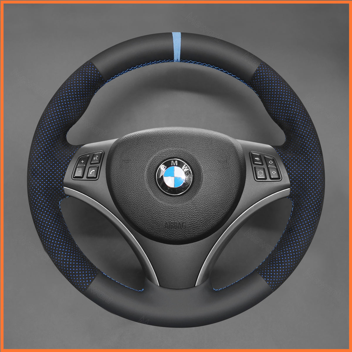MEWANT steering wheel cover for BMW E87 E81 E82 E88 E82 E90 E91 E92 E93