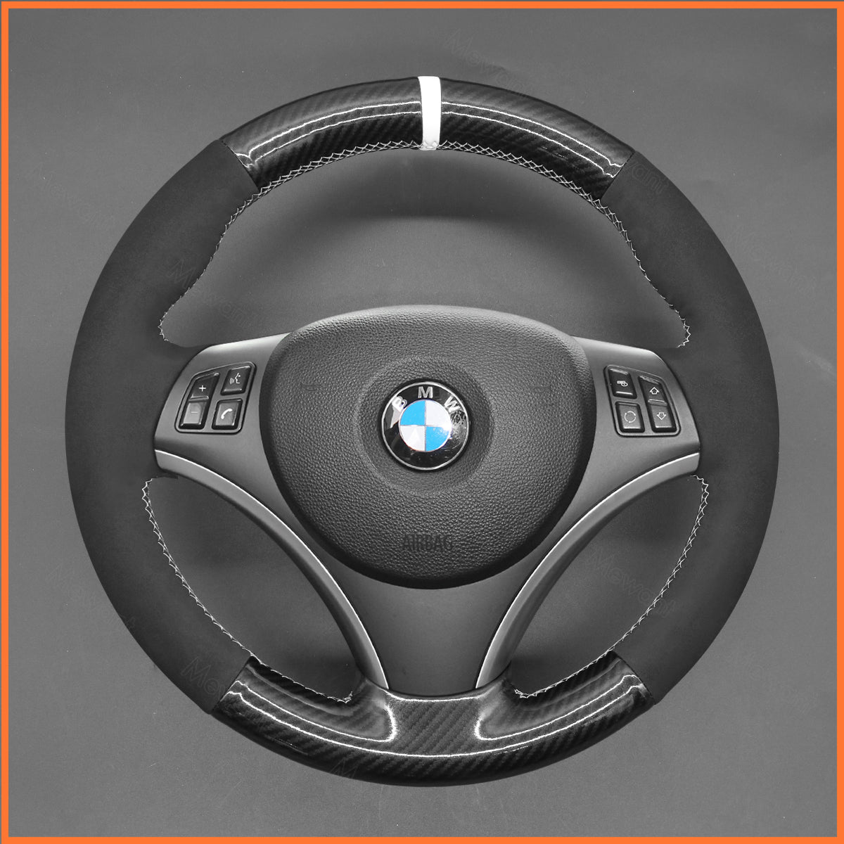 MEWANT steering wheel cover for BMW E87 E81 E82 E88 E82 E90 E91 E92 E93