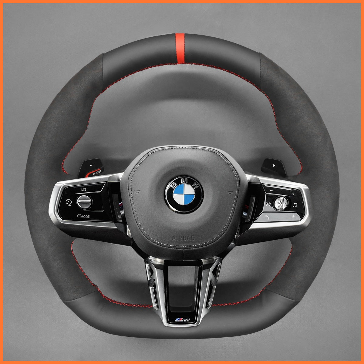 MEWANT Steering Wheel Cover for BMW G60 Sedan G61 Touring G70 i5 G60 G61 i7 G70 2023-2025
