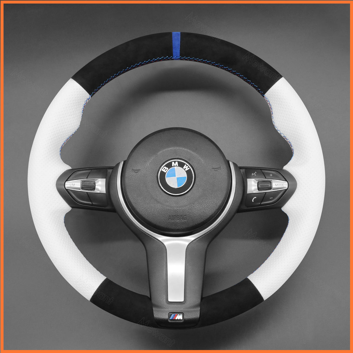 MEWANT Steering Wheel Cover for BMW (M Sport) 1 Series F20 F21 2 Series F45 3 Series F30 4 Series F32 5 Series F10 6 Series F12