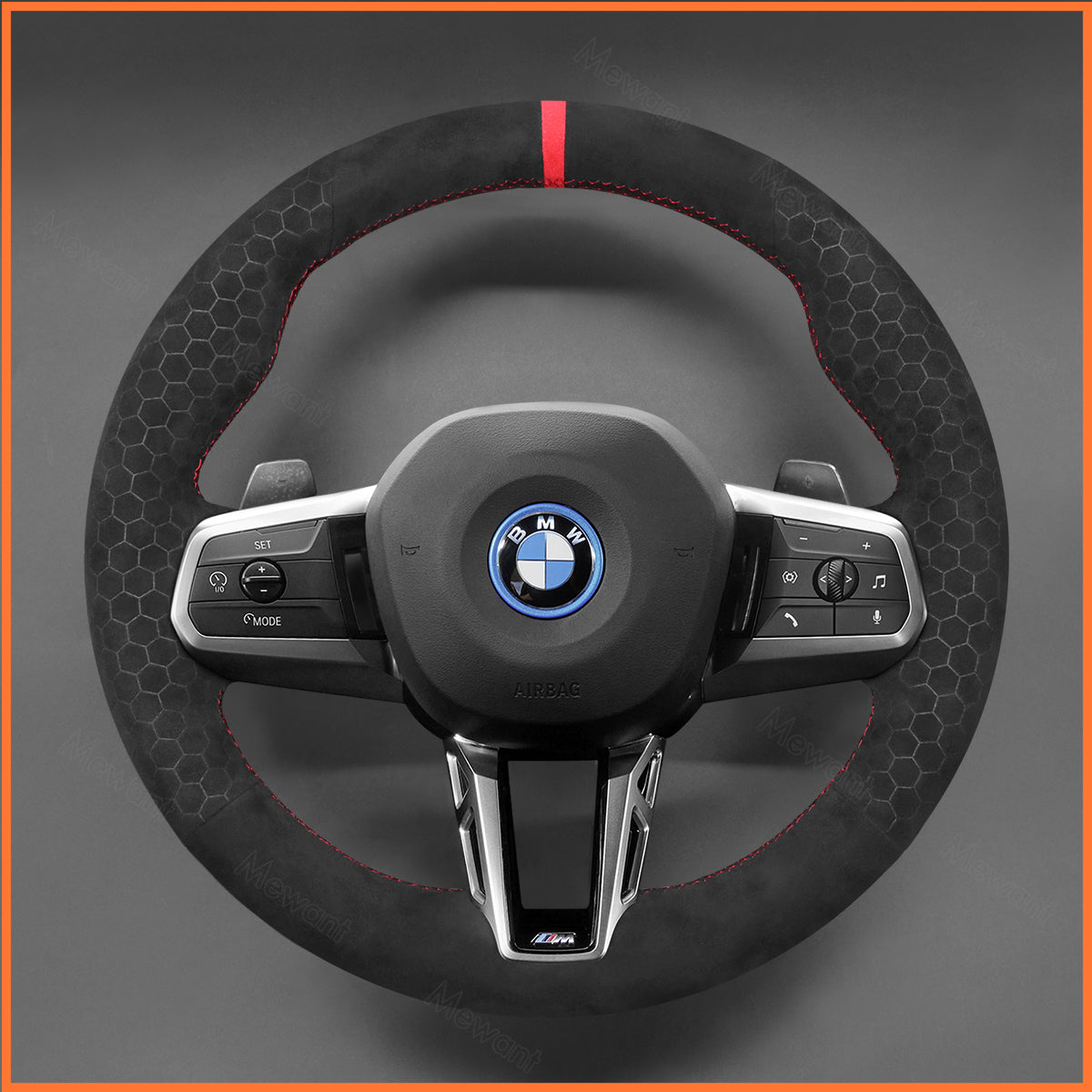 MEWANT Steering Wheel Cover for BMW (M Sport) 2 Series U06 (Active Tourer) 2022-2024 / X1 U11 X2 U10 2024