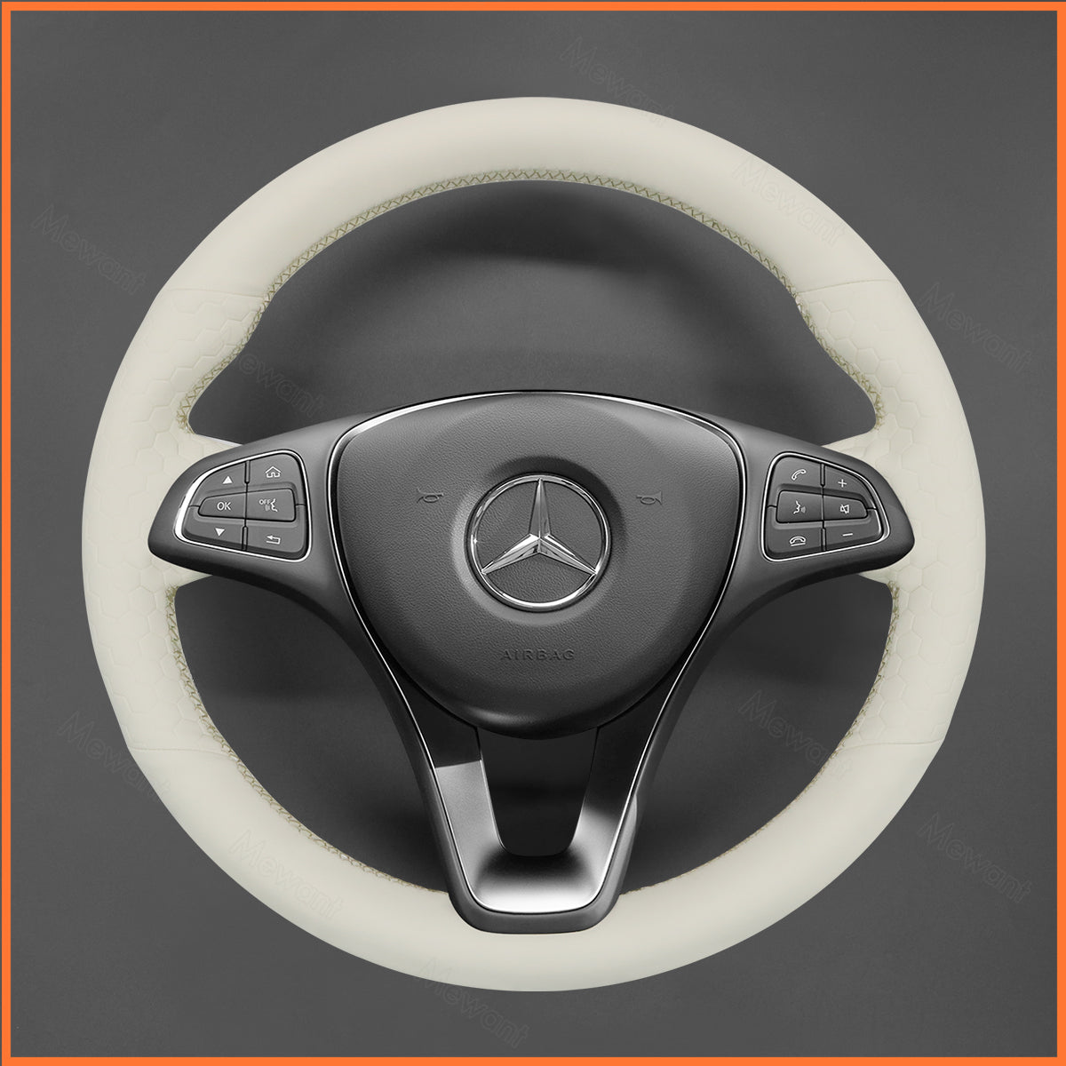 MEWANT steering wheel cover for Benz A-Class B-Class C-Class CLA-Class CLS-Class E-Class (W213) EQV (W447) GLC-Class (X253/C253) GLE-Class (W166/C292) (W470)