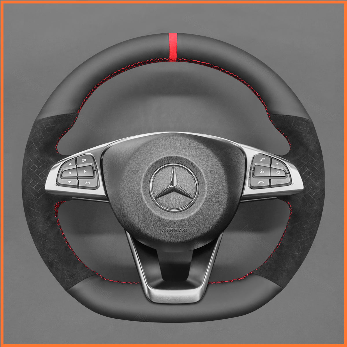MEWANT steering wheel cover for Benz C-Class W205 AMG C43 CLA-Class C117 CLS-Class C218 SL-Class R231 GLC-Class X253 C253