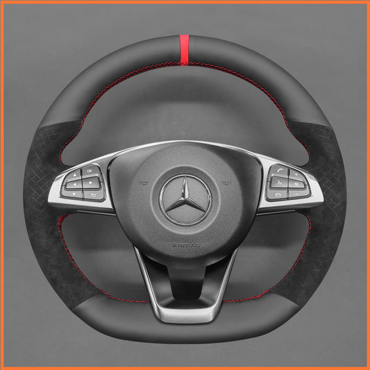 MEWANT steering wheel cover for Benz C-Class W205 AMG C43 CLA-Class C117 CLS-Class C218 SL-Class R231 GLC-Class X253 C253
