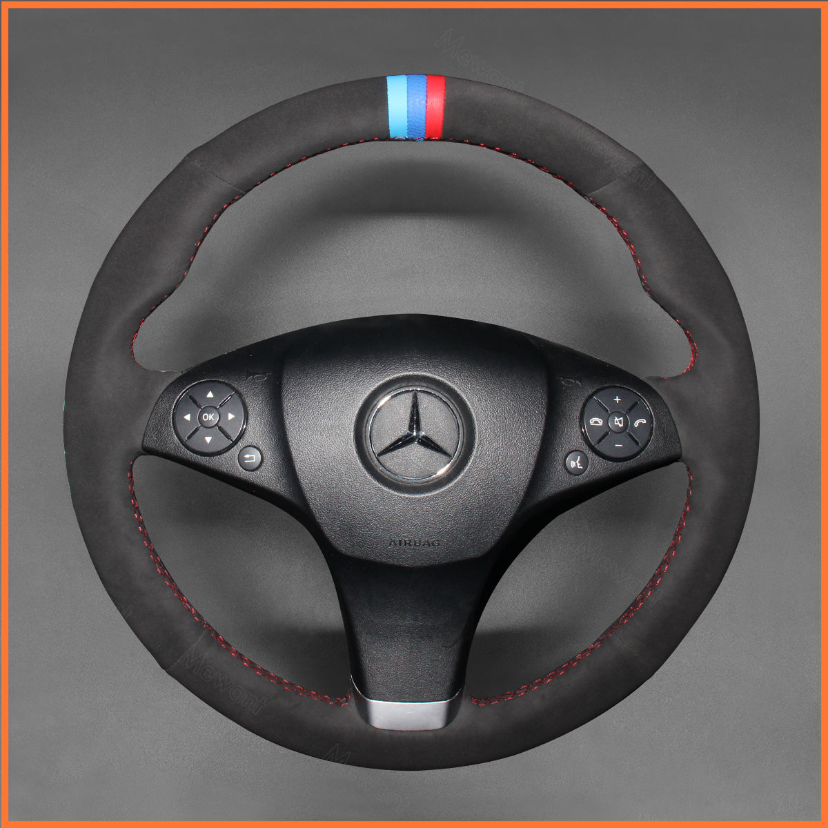MEWANT Steering Wheel Cover for C-Class W204 2008-2011 GLK X204 2010-2012