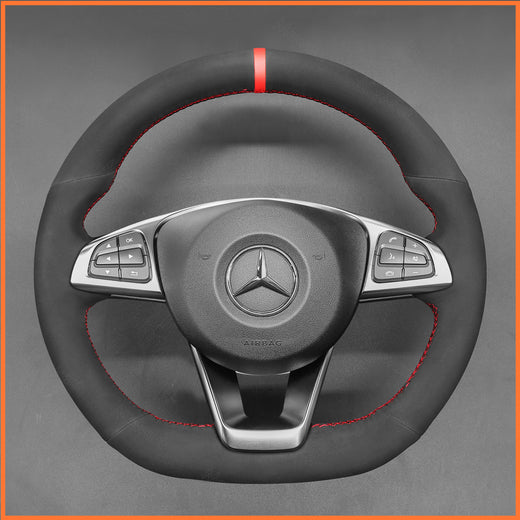 MEWANT Steering Wheel Cover for C-Class W205 AMG C43 CLA-Class C117 AMG GLA 45 X156 CLS-Class C218 2015-2018