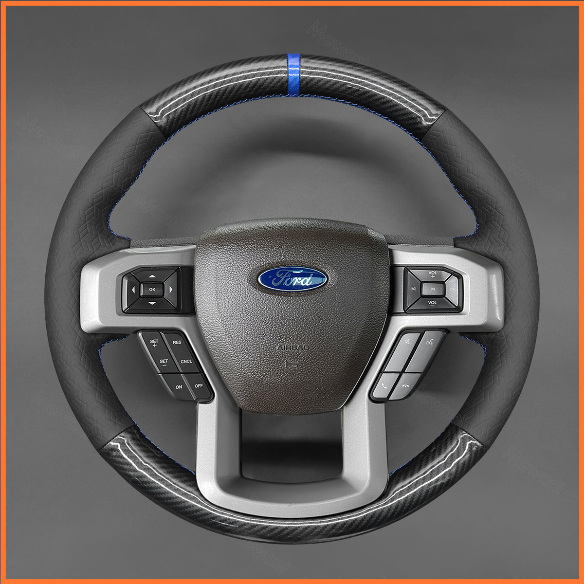 MEWANT Steering Wheel Cover for Ford F-150 F150 2015-2021 / F-250 F250 2017-2023