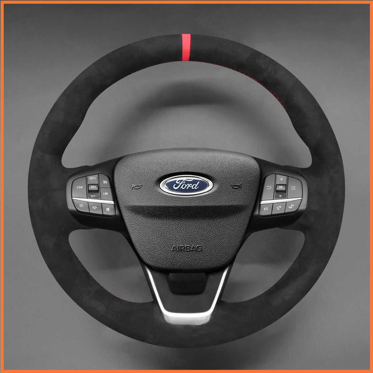 MEWANT Steering Wheel Cover for Ford Focus IV Kuga III Puma Bronco Sport Fiesta VII Maverick Tourneo Courier Tourneo Custom