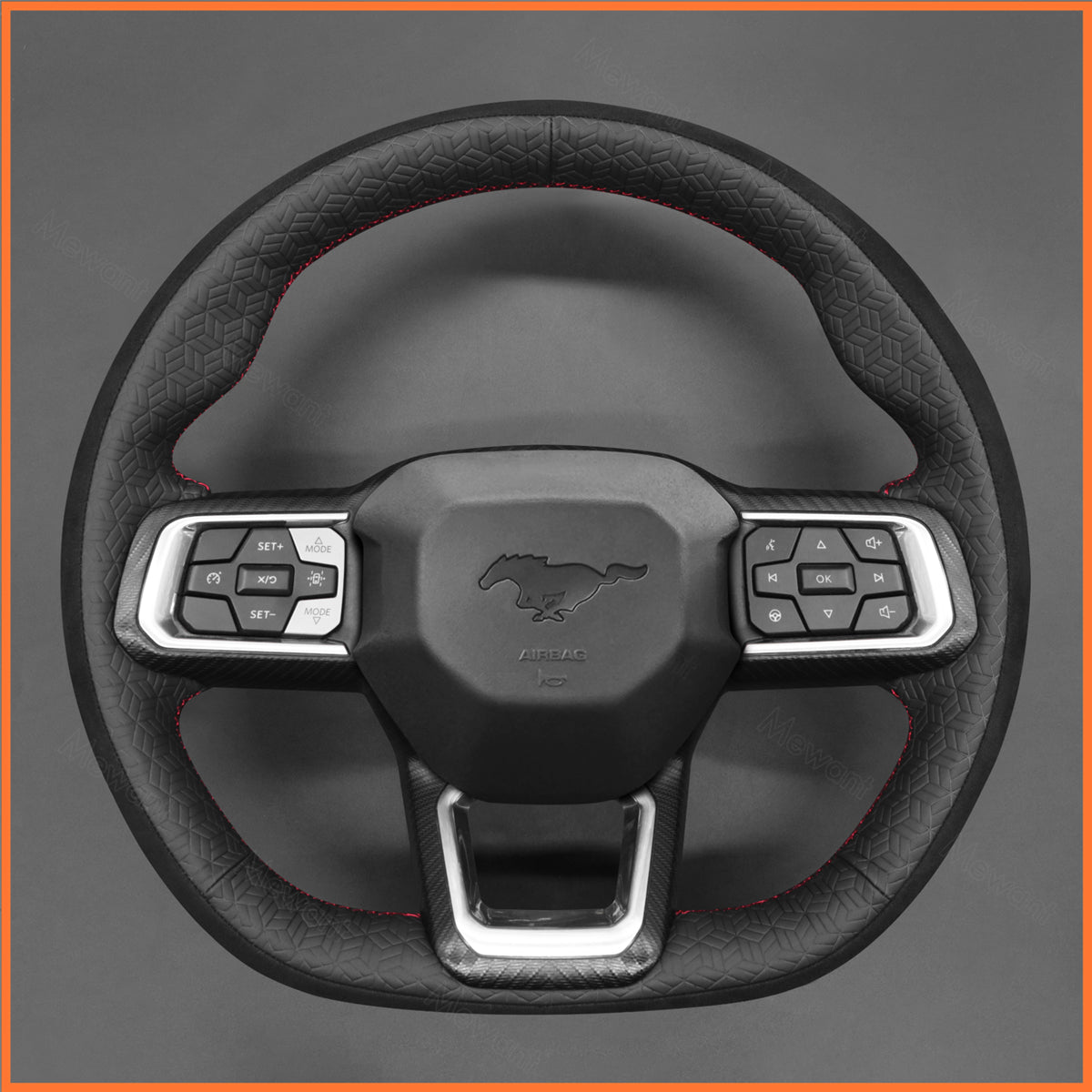 MEWANT Steering Wheel Cover for Ford Mustang 2024