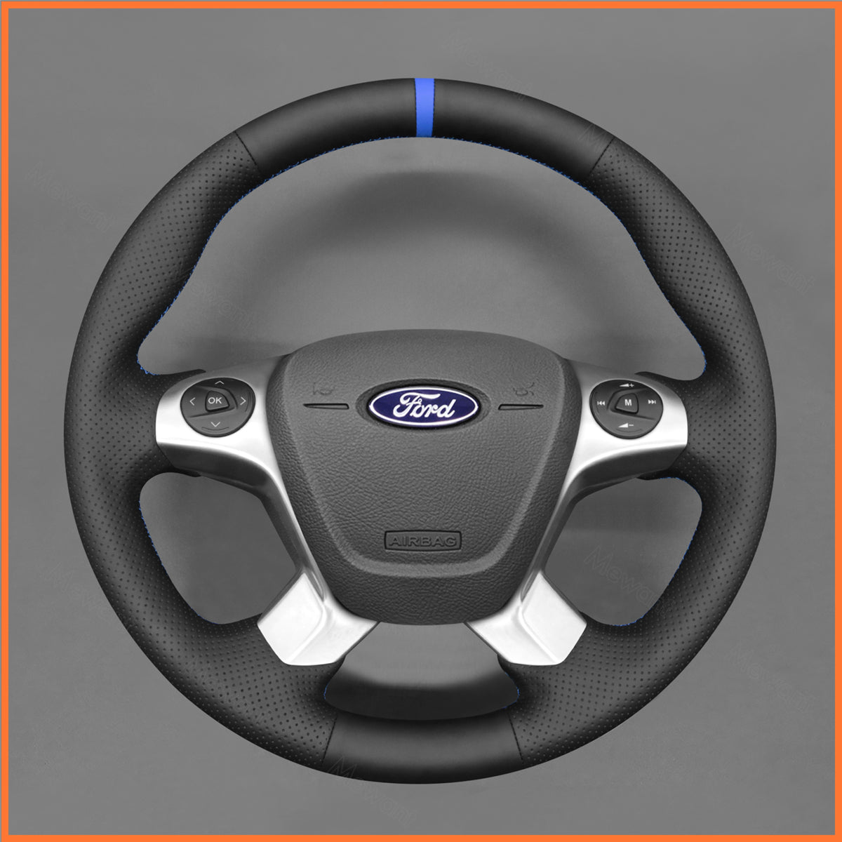 MEWANT steering wheel cover for Ford Tourneo Connect / Grand Tourneo Connect / Tourneo Custom / Transit / Transit Connect / Transit Custom