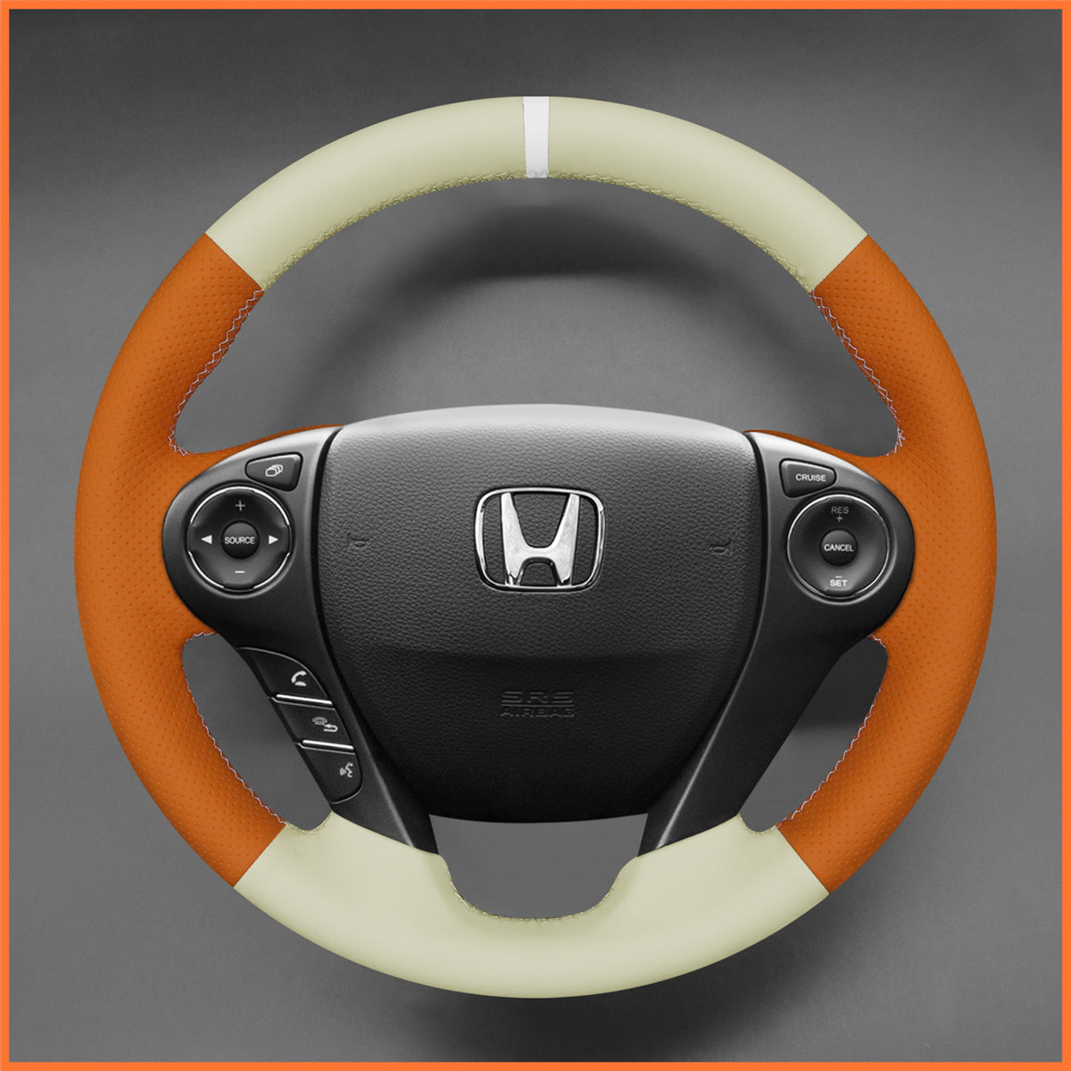 Honda Accord Lenkradbezug mit orangefarbenen und hellen Griffbereichen