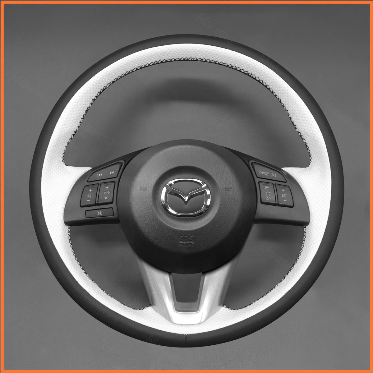 MEWANT Steering Wheel Cover for Mazda 3 Axela 2013-2016 / Mazda 6 Atenza 2014-2017 / Mazda 2 2015-2017 / CX-3 CX3 2016-2017 / CX-5 CX5 2013-2017