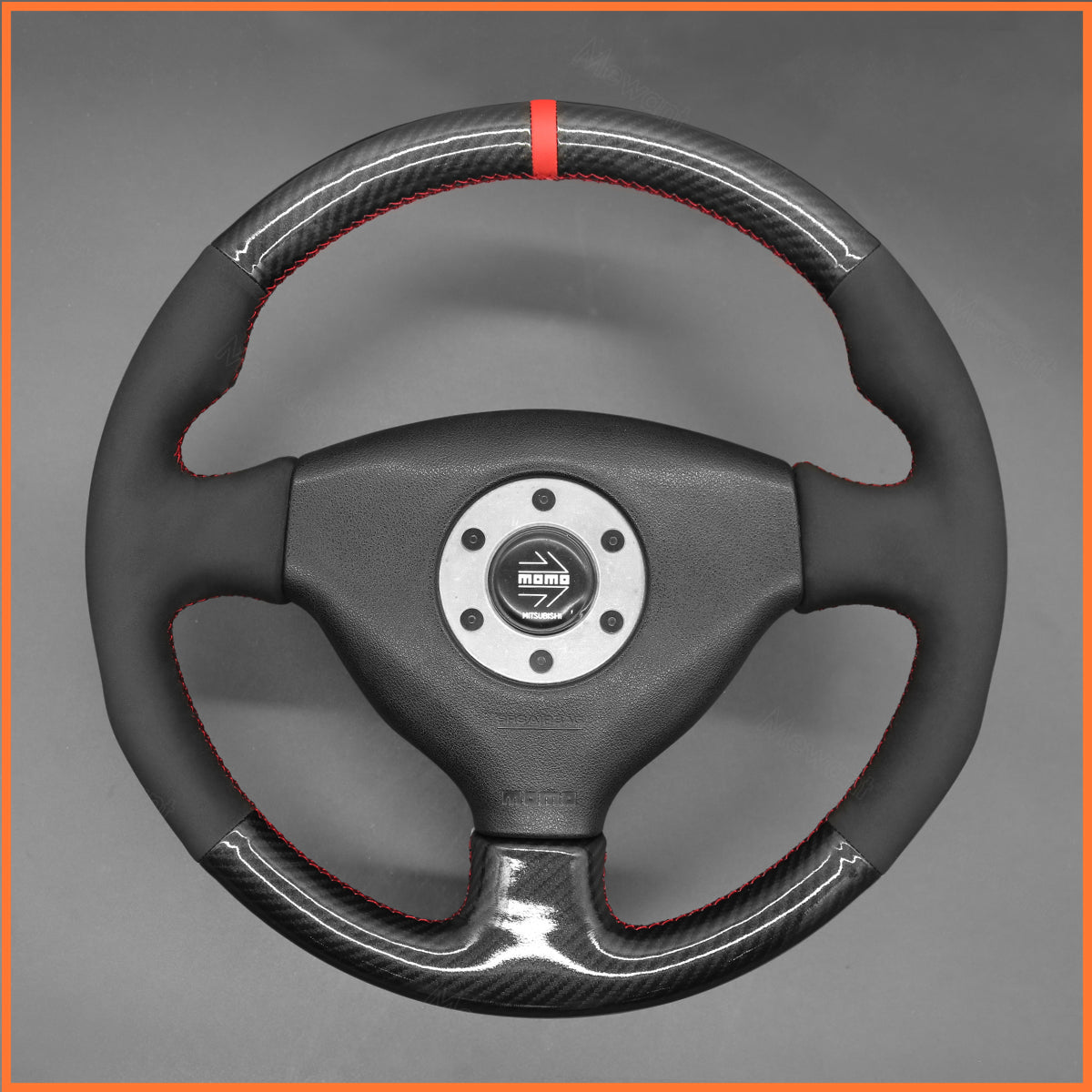 MEWANT Lenkradbezug für Mitsubishi Lancer Evolution 5 V 1998 / Lancer Evolution 6 VI 1999-2000