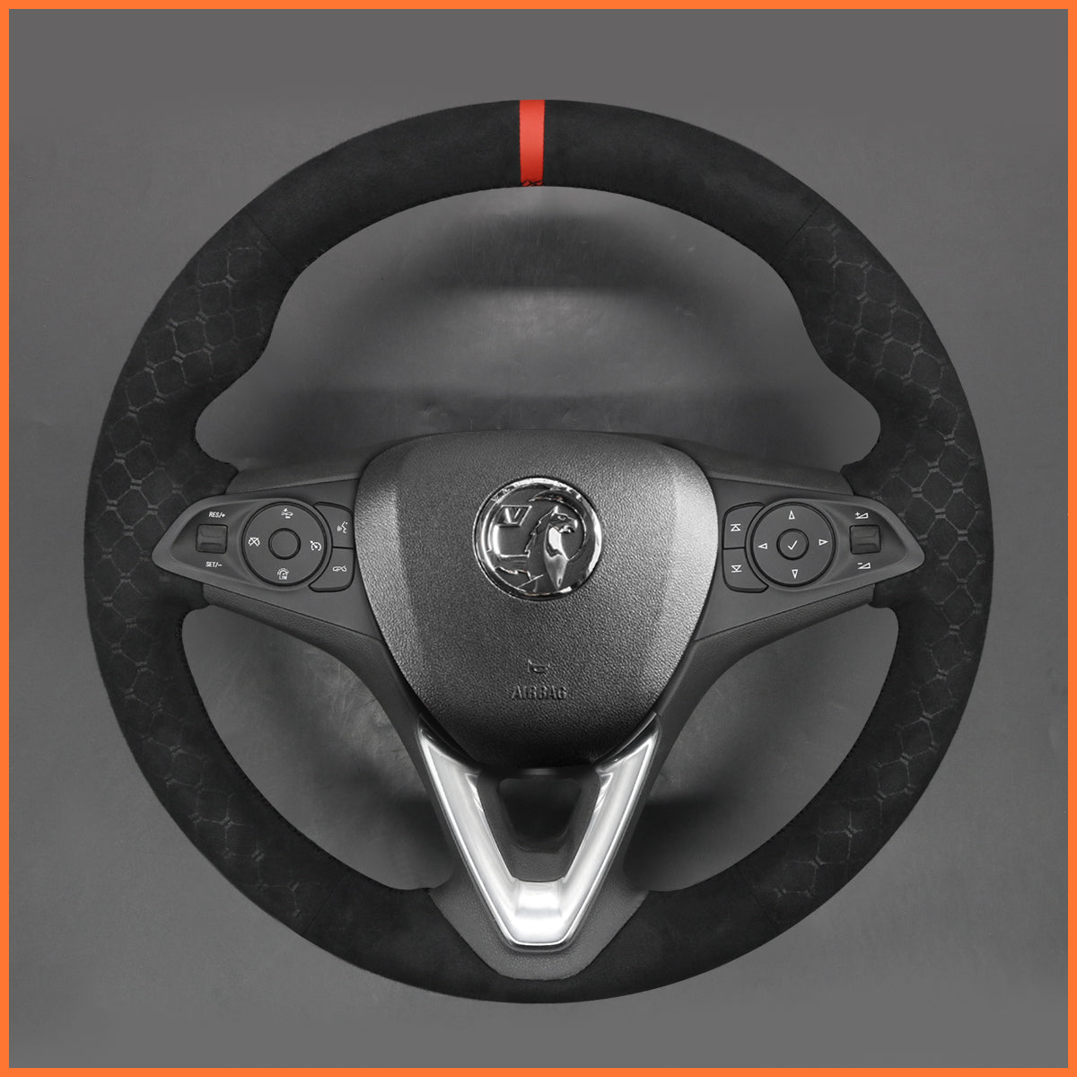 MEWANT Steering Wheel Cover for Opel Astra (K) / Corsa (E) / Crossland X/Grandland X/Insignia (CT) B/Karl/Zafira (C) Hand Sewing Steering Wheel Cover