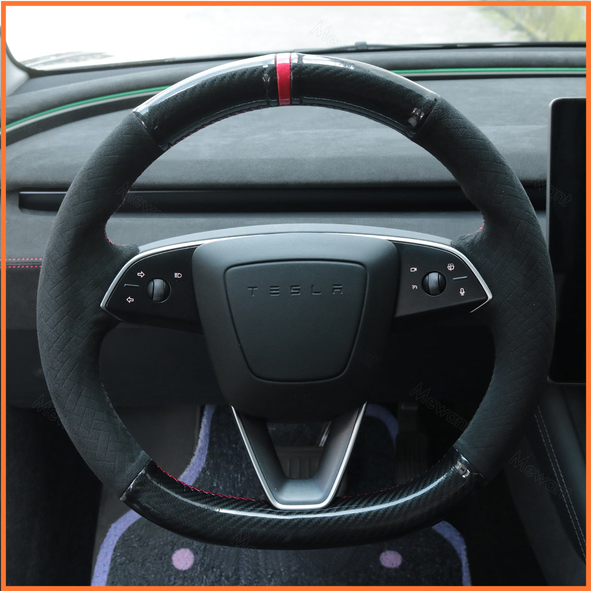 MEWANT Steering Wheel Cover for Tesla Model 3 Highland 2023-2025 / Tesla Model Y 2025