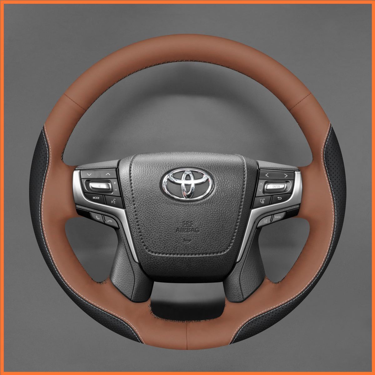 MEWANT Steering Wheel Cover for Toyota Land Cruiser 200 Series J200 Land Cruiser 150 Series J150 2017-2024