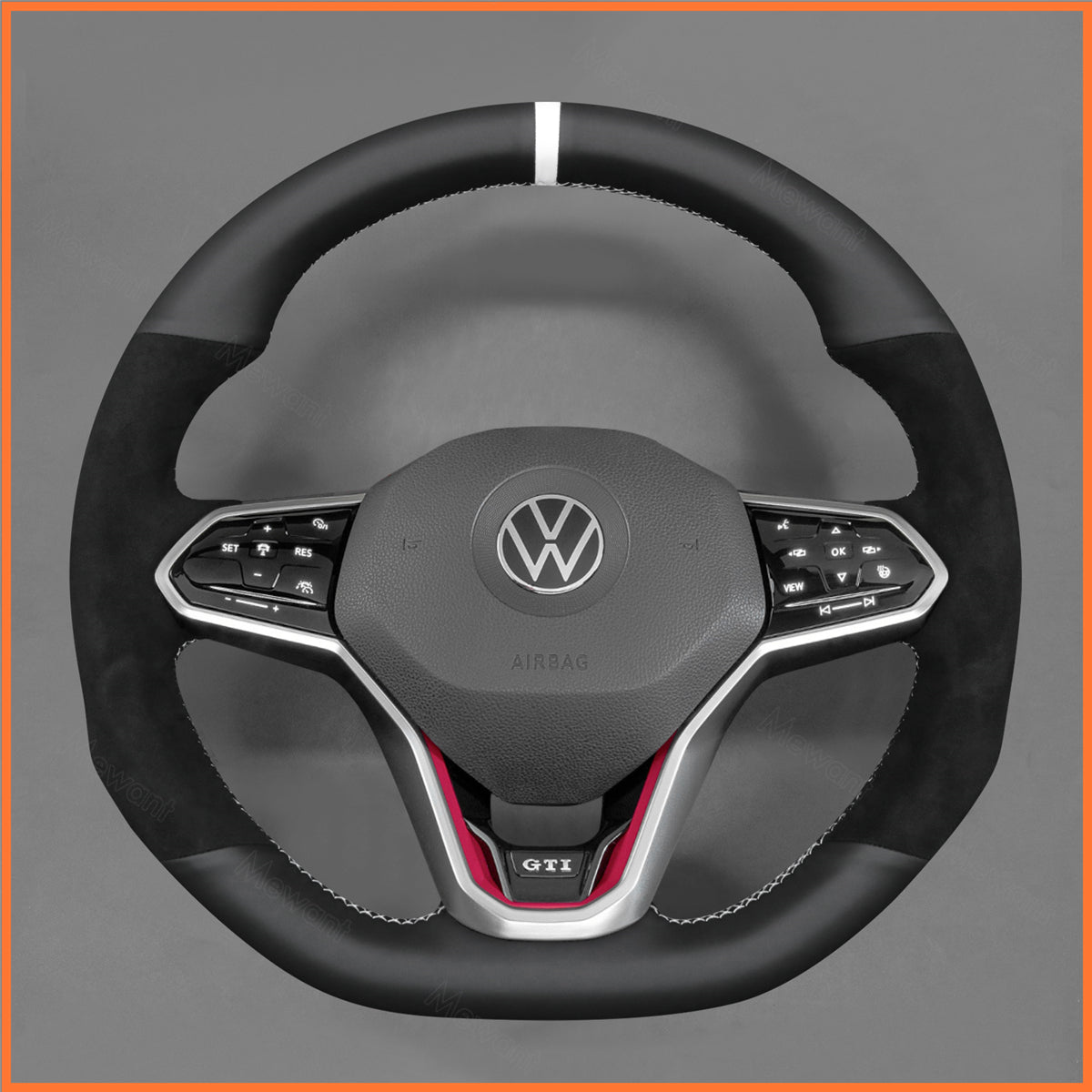 MEWANT steering wheel cover for VW Golf 8 (R-Line) Golf GTI 8 Arteon Tiguan Touareg
