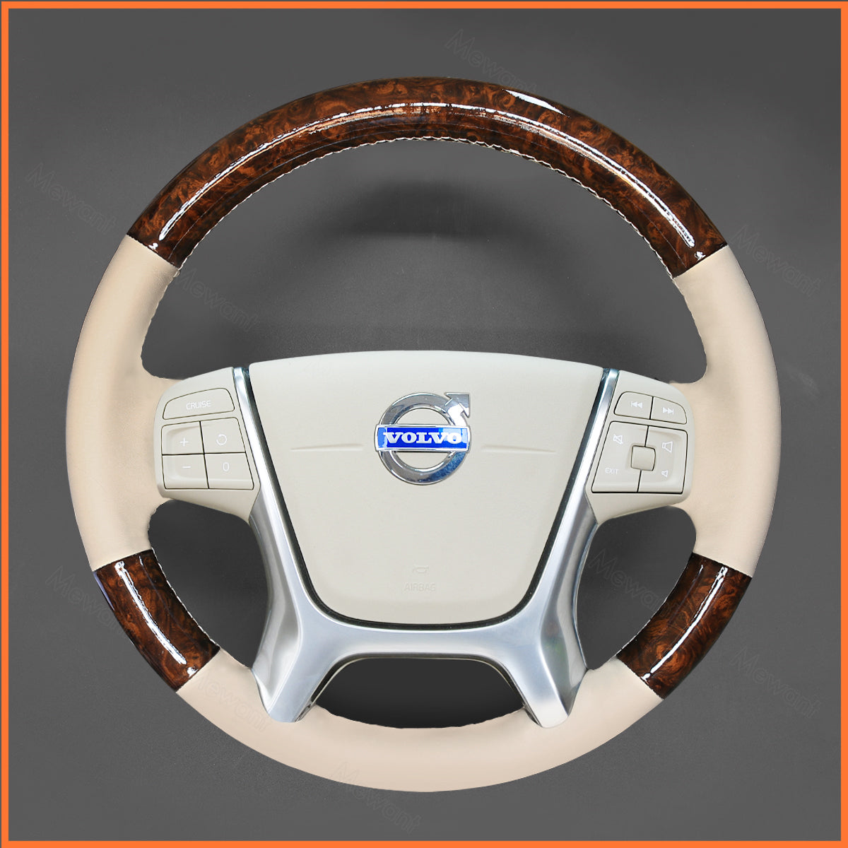 MEWANT Steering Wheel Cover for Volvo S80 2010-2015 / XC60 2010-2013 / XC70 2009-2013