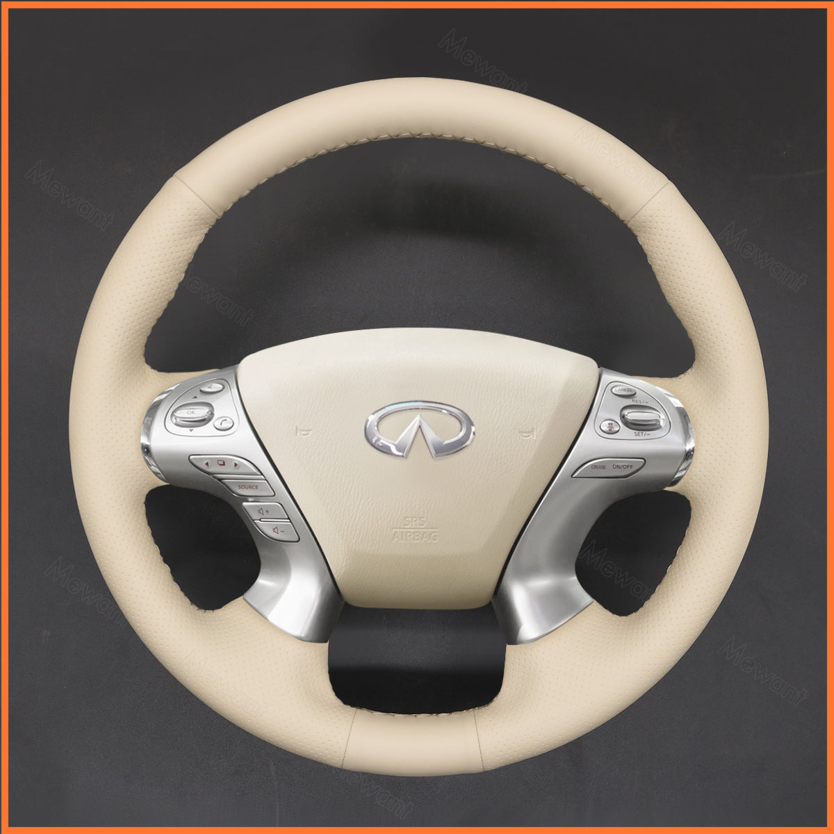 MEWANT Steering Wheel Cover for Infiniti M M30 M35 M37 2010-2013 / Q70 2014-2017 / QX60 2014-2019