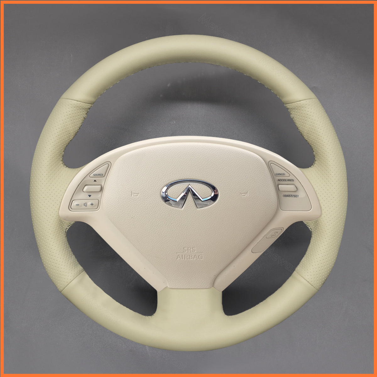 MEWANT Steering Wheel Cover for Infiniti G37 2008-2013 / EX EX30 EX35 EX37 2009-2013 / Q60 2014-2015 / QX50 2015-2017 for Nissan Skyline 2006-2014