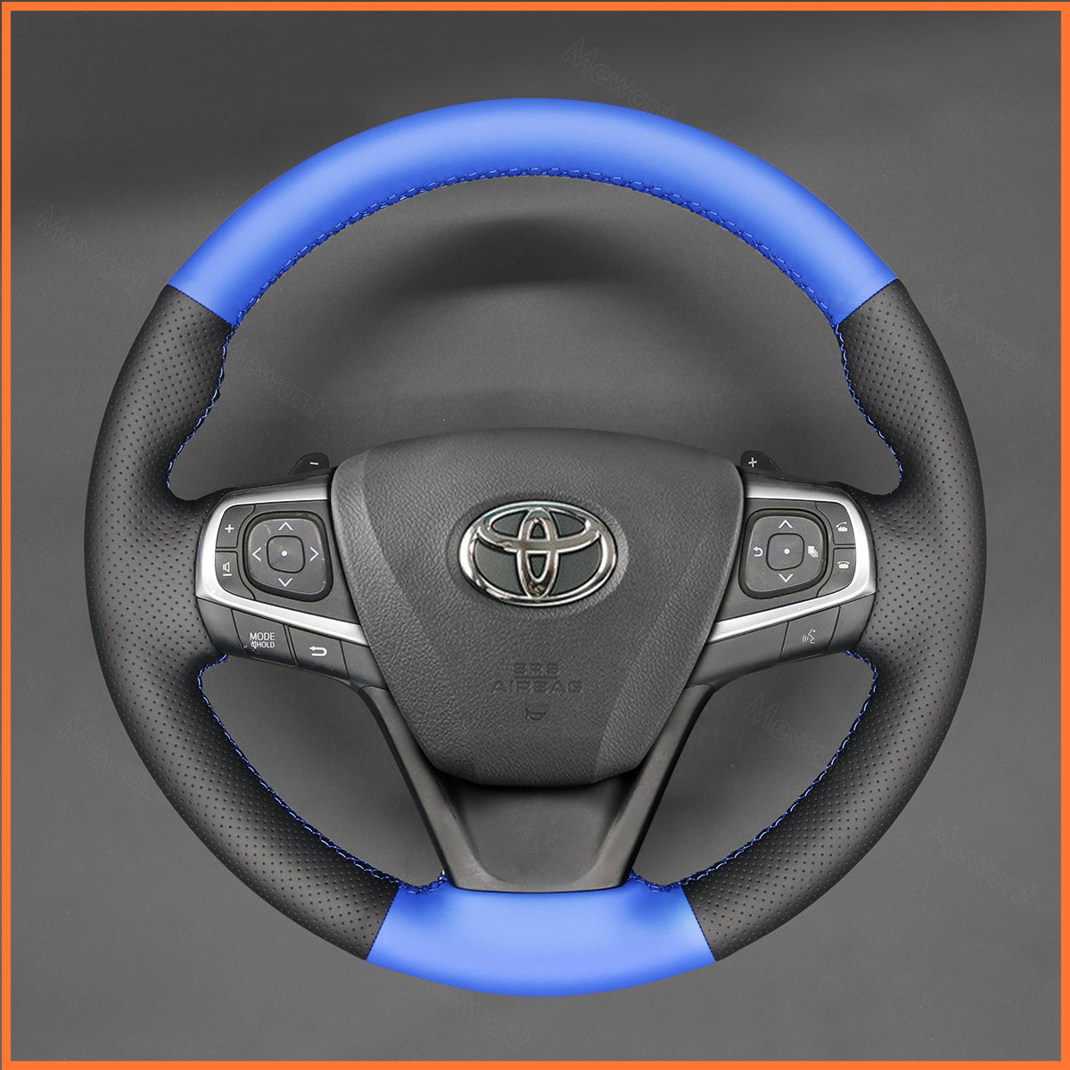MEWANT steering wheel cover for Toyota Avensis 2015-2019 / Camry 2015-2017 / Verso 2016-2018 / Avalon 2013-2018 / Previa (Estima) 2016-2020 / Harrier 2013-2020 / Noah (Voxy) 2014-2020 / Premio 2016-2020