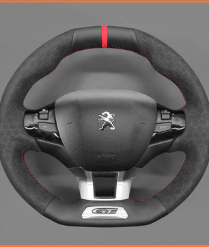MEWANT Lenkradbezug für Peugeot 208 (GTi/GT Line/GT) / 308 (GT/GTi/GT Line) / 308 SW (GT/GT Line) / 2008 (GT Line) 2015-2019