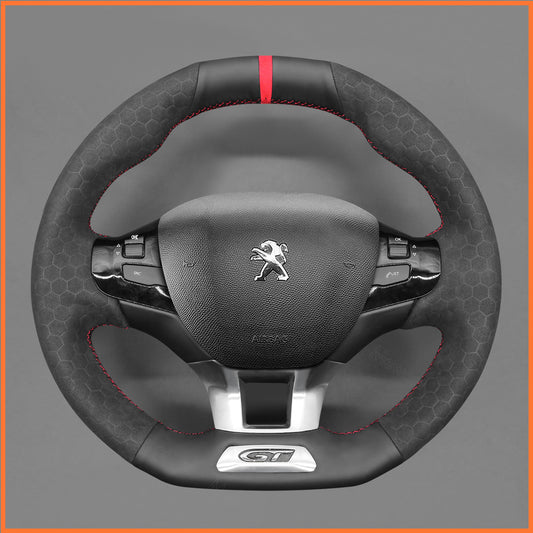 MEWANT Lenkradbezug für Peugeot 208 (GTi/GT Line/GT) / 308 (GT/GTi/GT Line) / 308 SW (GT/GT Line) / 2008 (GT Line) 2015-2019