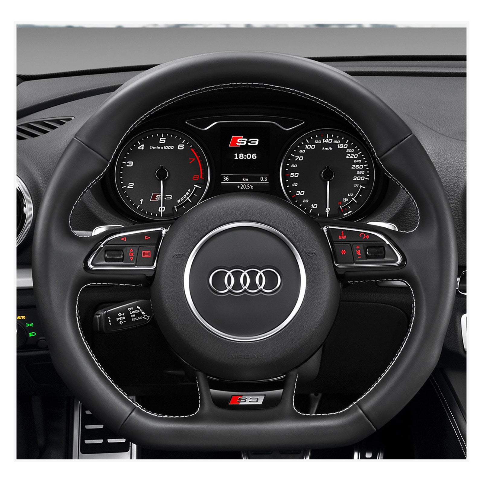 MEWANT steering wheel cover for Audi A5 A7 2012-2018 / RS 5 RS 7 2014-2018 / S3 S4 S5 S6 S7 2013-2018 / SQ5 2014-2017