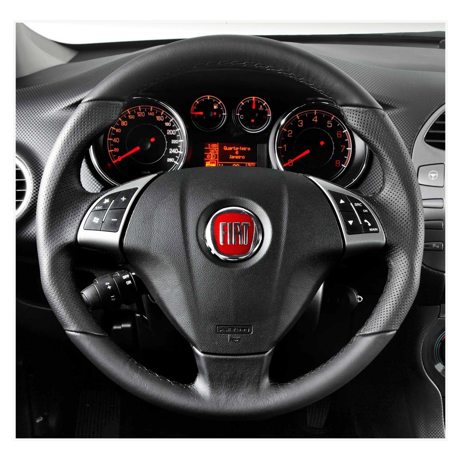MEWANT Steering Wheel Cover for Fiat Punto / Bravo / Linea 2007-2019 / Qubo 2008-2015 / Doblo / Grande Punto 2005-2019