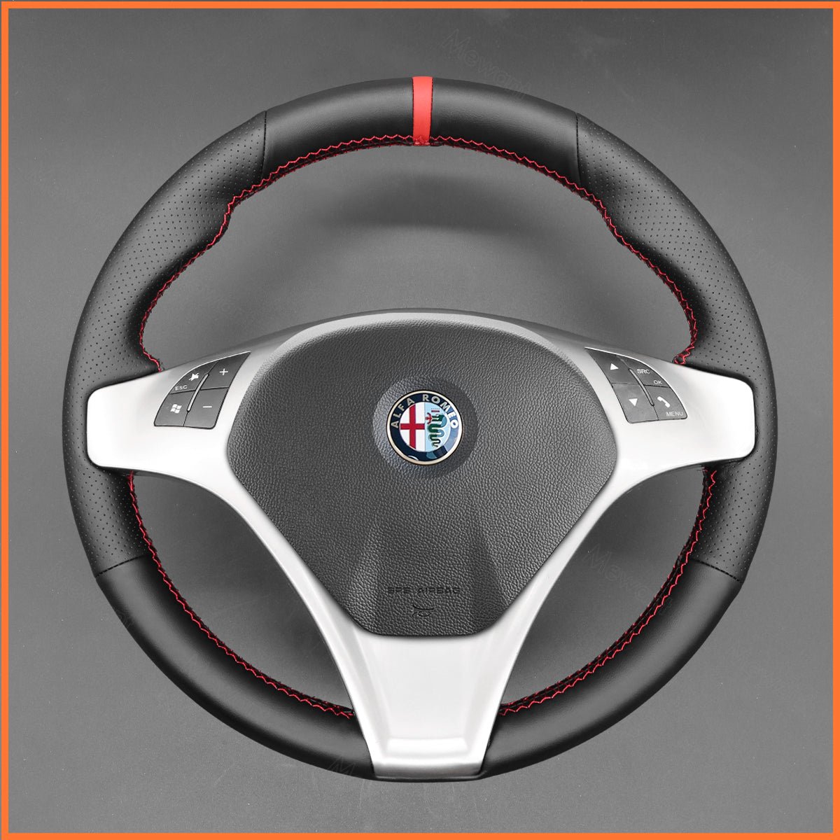 MEWANT Lenkradbezug für Alfa Romeo Giulietta 2010 - 2014 / MiTo 2008 - 2015 per Hand Nähen Mikrofaserleder Lenkradschoner - Mewant.de