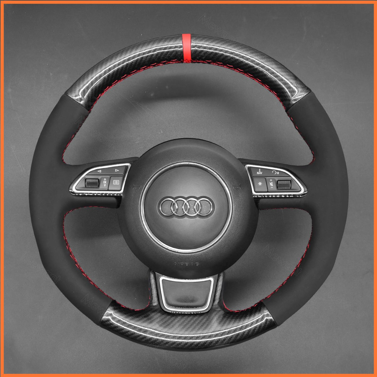 MEWANT Lenkradbezug für Audi A3 A4 A5 A6 A7 2015 - 2016 / Allroad 2013 - 2018 / S6 S7 S8 2013 - 2018 - Mewant.de