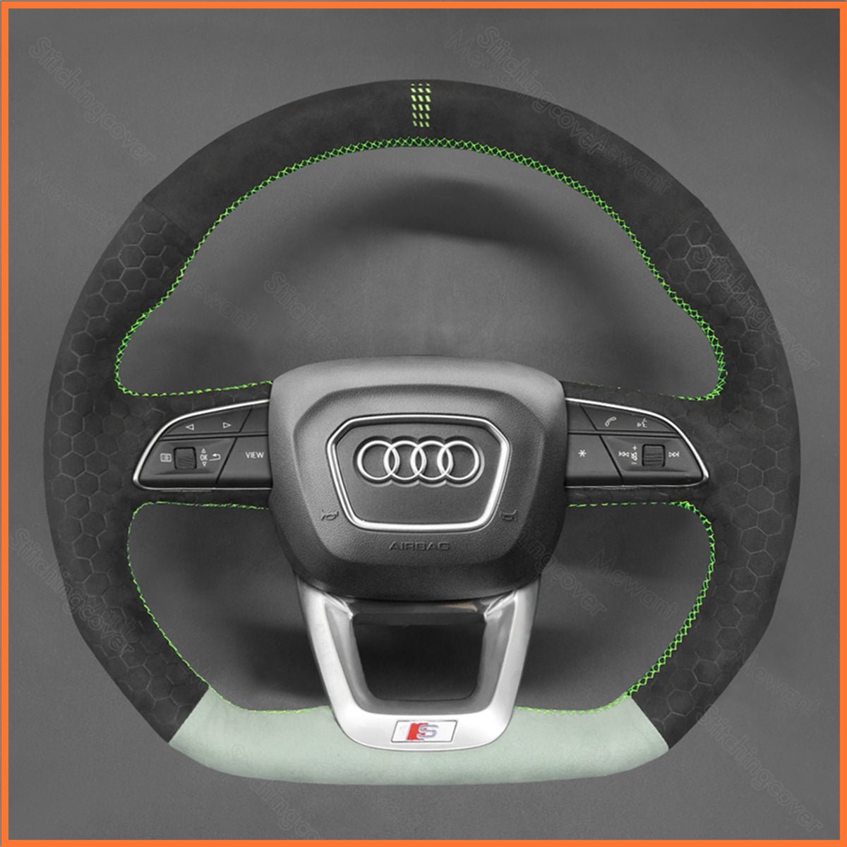 MEWANT Lenkradbezug für Audi Q3 (F3) 2018 - 2022 / SQ5 (FY) / SQ7 4M 2016 - 2022 / SQ8 RS Q8 2019 - 2022 - Mewant.de