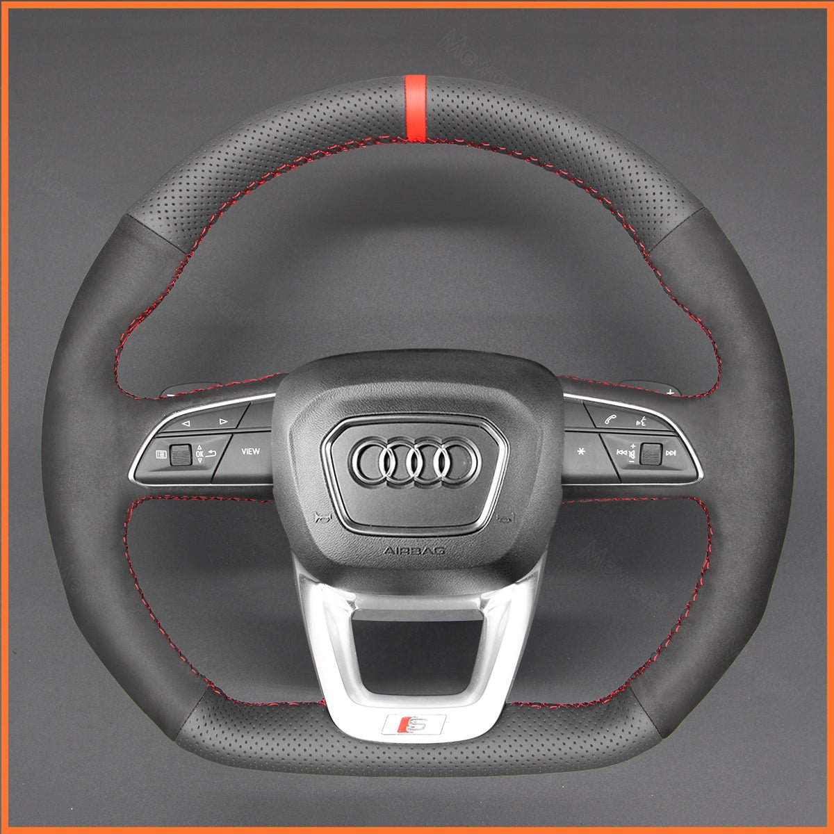 MEWANT Lenkradbezug für Audi Q3 (F3) 2018 - 2022 / SQ5 (FY) / SQ7 4M 2016 - 2022 / SQ8 RS Q8 2019 - 2022 - Mewant.de