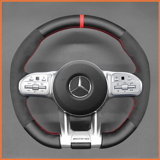 MEWANT Steering Wheel Cover for Benz AMG A35 A45 C43 C63 C43 CLA35 CLA45 CLS53 E53 E63 GLA45 GLE53 2019-2023
