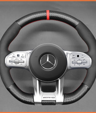 MEWANT Lenkradbezug für Benz AMG A35 A45 C43 C63 C43 CLA35 CLA45 CLS53 E53 E63 GLA45 GLE53 - Mewant.de