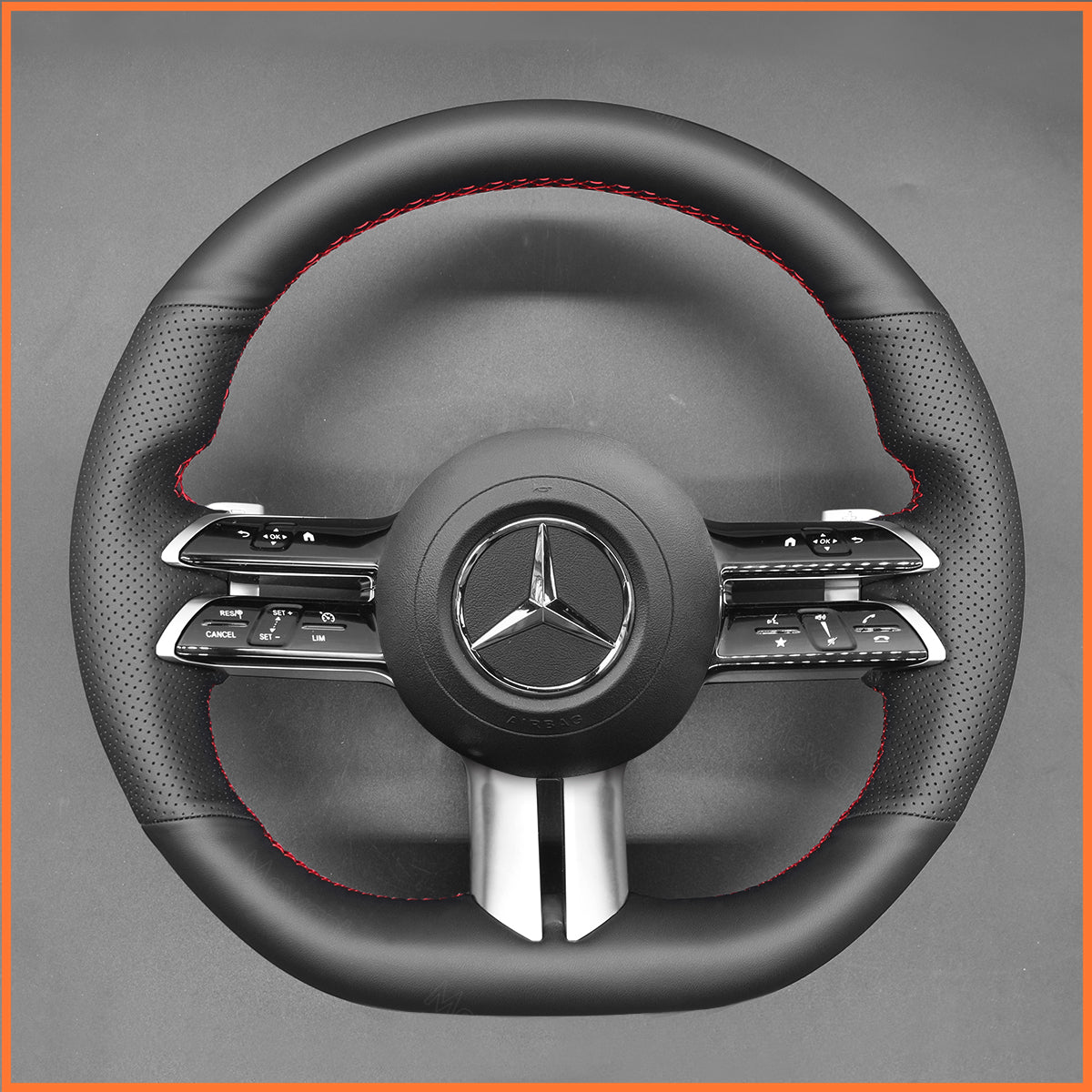 MEWANT Lenkradbezug für Benz AMG - Line AMG - Sport C - Class (W206) CLS - Class (C257) E - Class (W213) EQS (V297) S - Class (W223) 2021 - 2022 - Mewant.de