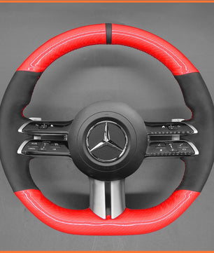 MEWANT Lenkradbezug für Benz AMG - Line AMG - Sport C - Class (W206) CLS - Class (C257) E - Class (W213) EQS (V297) S - Class (W223) 2021 - 2022 - Mewant.de