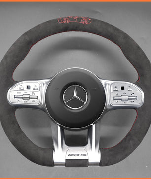 MEWANT Lenkradbezug für Mercedes - Benz AMG A35 (W177/V177) / A45 (W177/V177) / C63 (W205) / CLS53 (C257) 2018 - 2021 / AMG E53 (W213 - Mewant.de