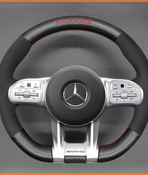 MEWANT Lenkradbezug für Mercedes - Benz AMG A35 (W177/V177) / A45 (W177/V177) / C63 (W205) / CLS53 (C257) 2018 - 2021 / AMG E53 (W213 - Mewant.de