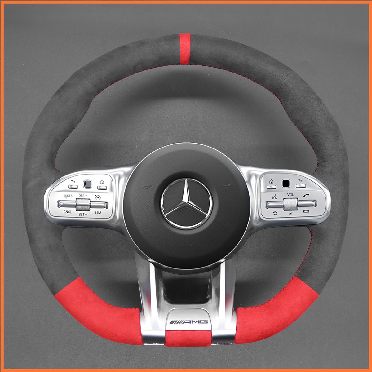 MEWANT Lenkradbezug für Mercedes - Benz AMG A35 (W177/V177) / A45 (W177/V177) / C63 (W205) / CLS53 (C257) 2018 - 2021 / AMG E53 (W213 - Mewant.de