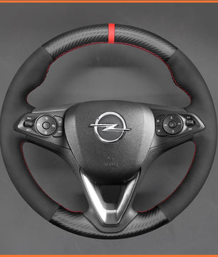 MEWANT Lenkradbezug für Opel Astra (K) / Corsa (E) / Crossland X/Grandland X/Insignia (CT) B/Karl/Zafira (C) Lenkradbezug per Hand Nähen - Mewant.de