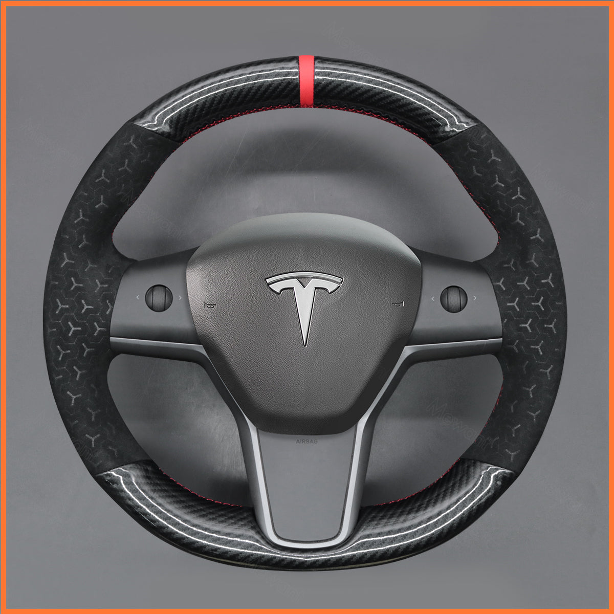 MEWANT Steering Wheel Cover for Tesla Model 3 2019-2023 / Model Y 2021-2023