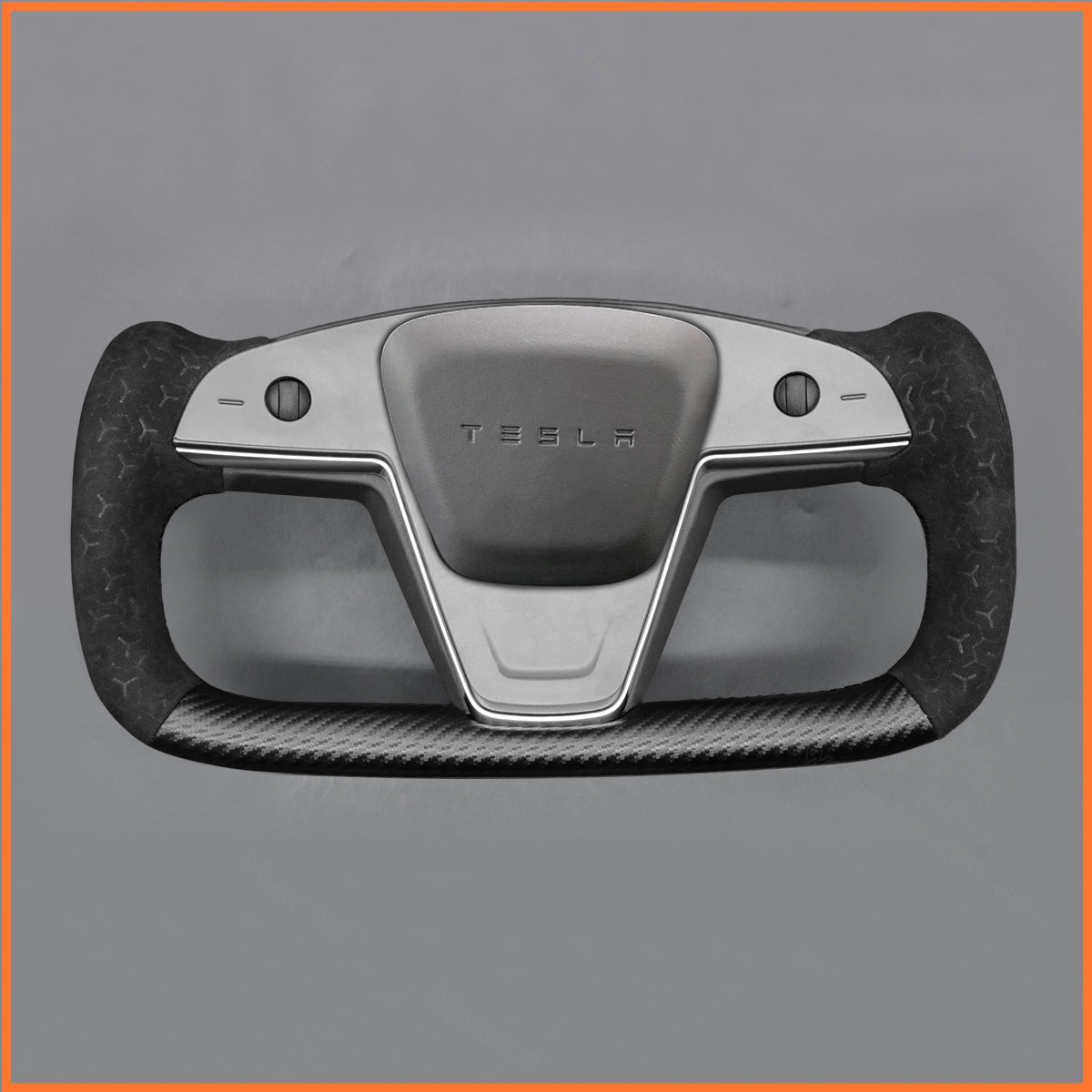 Tesla Model S oder Model X Yoke Lenkrad vor der Montage des Bezugs